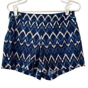 SPANX- Sunshine Navy Blue and White Ikat Patterned Shorts- Small